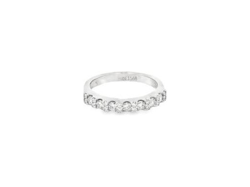 18K White Gold Half Eternity Ring with Bold Natural Round Diamonds